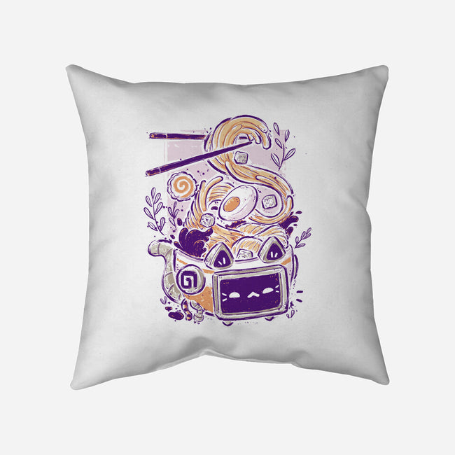 Ramen Robot Cat Bowl-None-Removable Cover w Insert-Throw Pillow-xMorfina
