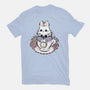 Cute White Rabbit Tea Cup-Womens-Basic-Tee-xMorfina