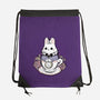 Cute White Rabbit Tea Cup-None-Drawstring-Bag-xMorfina