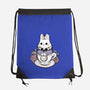 Cute White Rabbit Tea Cup-None-Drawstring-Bag-xMorfina