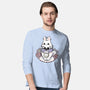 Cute White Rabbit Tea Cup-Mens-Long Sleeved-Tee-xMorfina