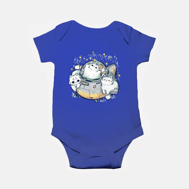 Cute Alien Cats Spaceship-Baby-Basic-Onesie-xMorfina