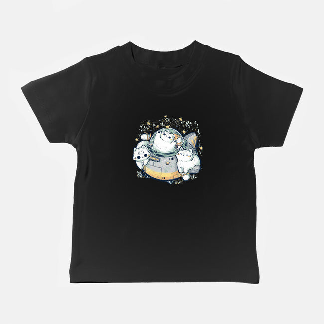 Cute Alien Cats Spaceship-Baby-Basic-Tee-xMorfina