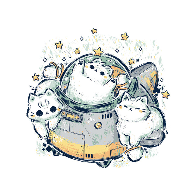 Cute Alien Cats Spaceship-Womens-Fitted-Tee-xMorfina