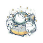 Cute Alien Cats Spaceship-Womens-Fitted-Tee-xMorfina