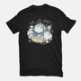 Cute Alien Cats Spaceship-Womens-Fitted-Tee-xMorfina