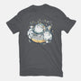 Cute Alien Cats Spaceship-Mens-Heavyweight-Tee-xMorfina