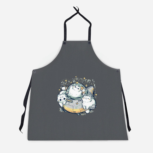 Cute Alien Cats Spaceship-Unisex-Kitchen-Apron-xMorfina
