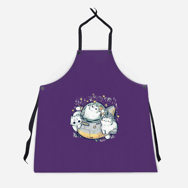 Cute Alien Cats Spaceship-Unisex-Kitchen-Apron-xMorfina