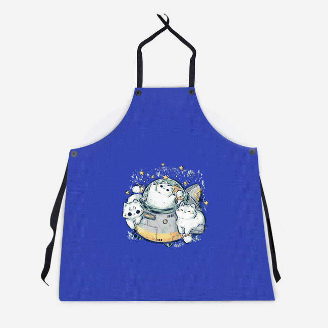 Cute Alien Cats Spaceship-Unisex-Kitchen-Apron-xMorfina