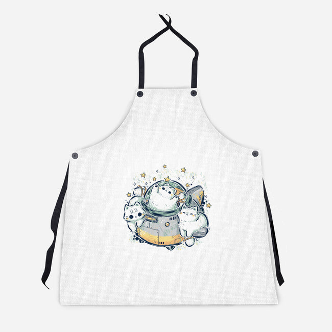 Cute Alien Cats Spaceship-Unisex-Kitchen-Apron-xMorfina