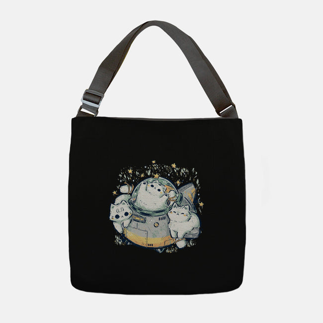 Cute Alien Cats Spaceship-None-Adjustable Tote-Bag-xMorfina