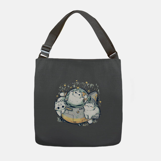 Cute Alien Cats Spaceship-None-Adjustable Tote-Bag-xMorfina