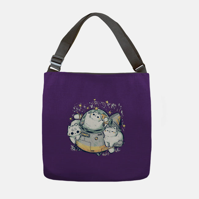 Cute Alien Cats Spaceship-None-Adjustable Tote-Bag-xMorfina