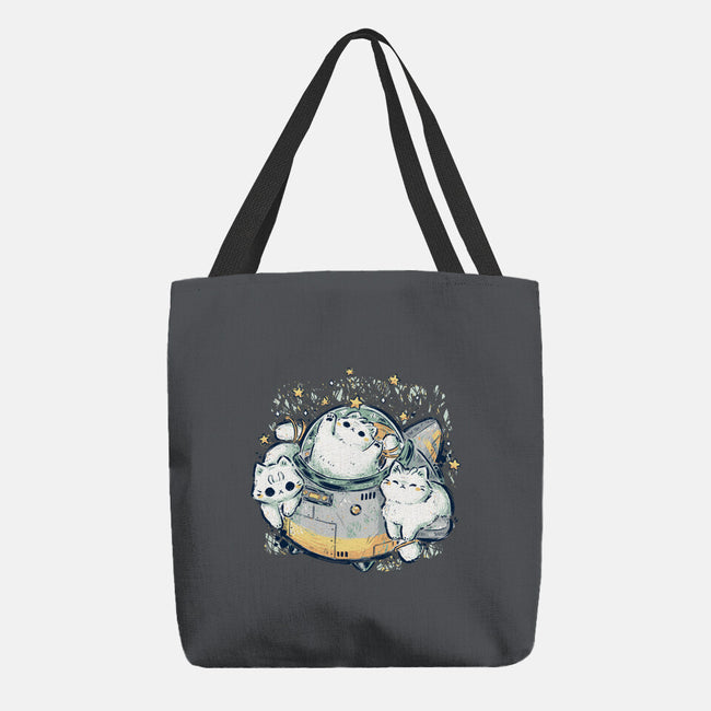 Cute Alien Cats Spaceship-None-Basic Tote-Bag-xMorfina