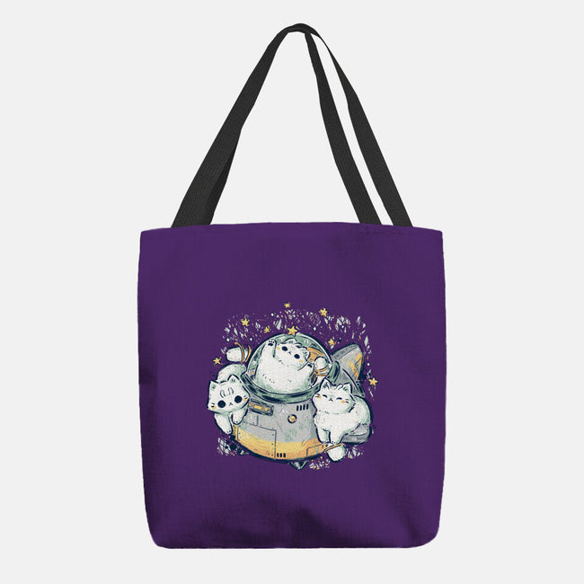 Cute Alien Cats Spaceship-None-Basic Tote-Bag-xMorfina
