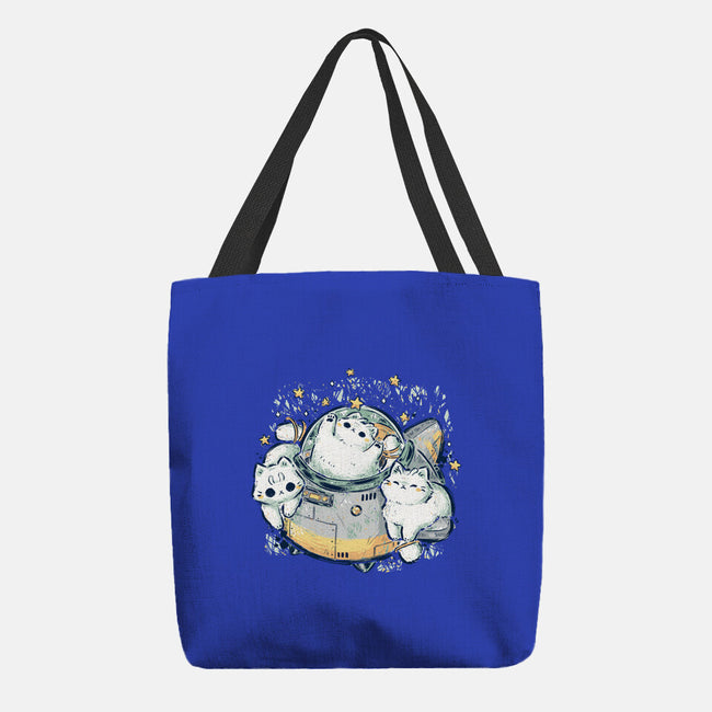 Cute Alien Cats Spaceship-None-Basic Tote-Bag-xMorfina