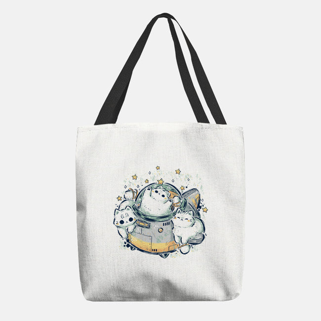 Cute Alien Cats Spaceship-None-Basic Tote-Bag-xMorfina