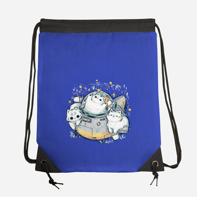 Cute Alien Cats Spaceship-None-Drawstring-Bag-xMorfina