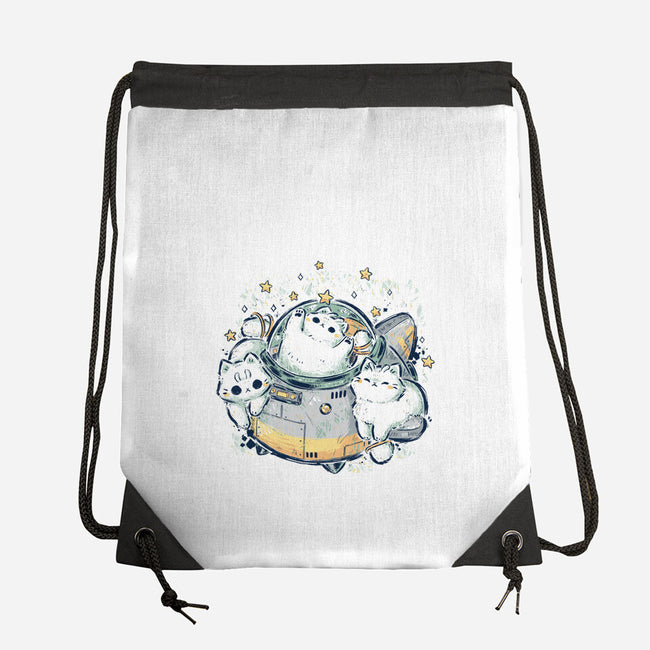 Cute Alien Cats Spaceship-None-Drawstring-Bag-xMorfina