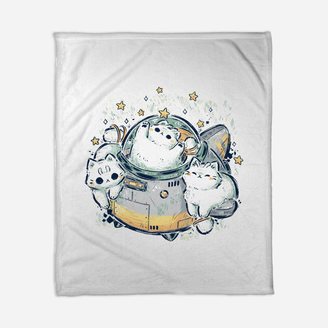 Cute Alien Cats Spaceship-None-Fleece-Blanket-xMorfina