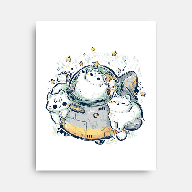 Cute Alien Cats Spaceship-None-Stretched-Canvas-xMorfina