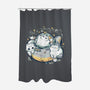 Cute Alien Cats Spaceship-None-Polyester-Shower Curtain-xMorfina