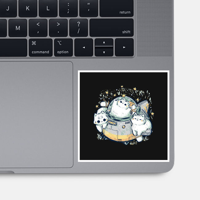 Cute Alien Cats Spaceship-None-Glossy-Sticker-xMorfina