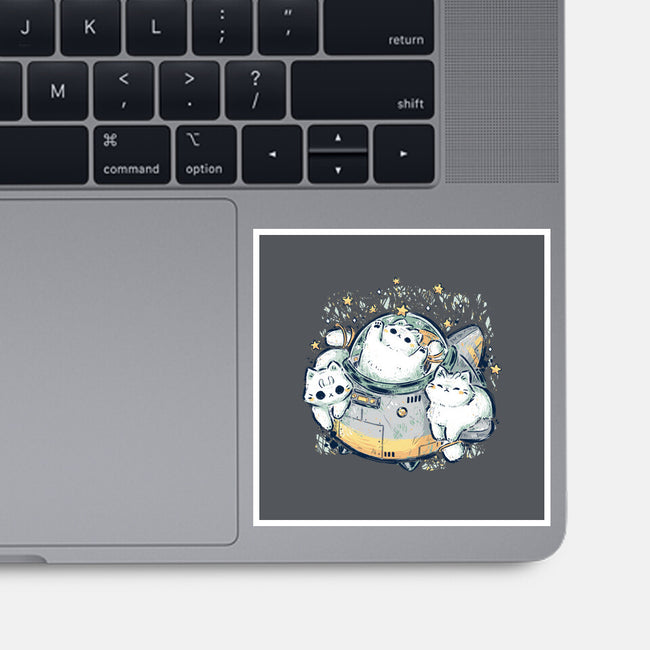Cute Alien Cats Spaceship-None-Glossy-Sticker-xMorfina