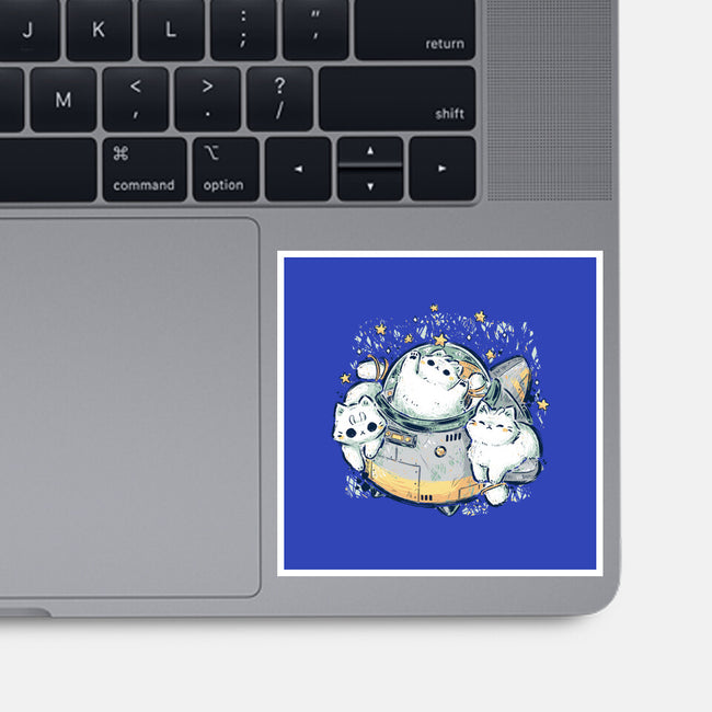 Cute Alien Cats Spaceship-None-Glossy-Sticker-xMorfina