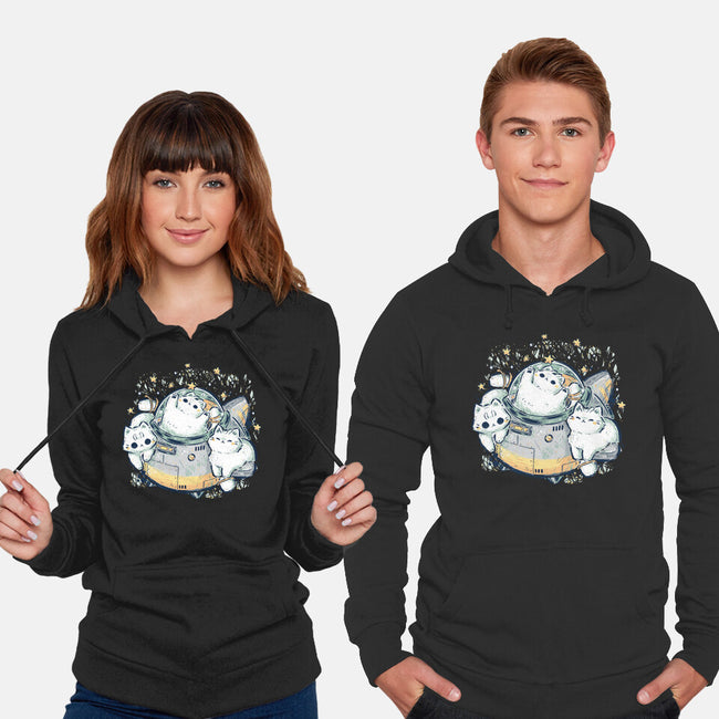 Cute Alien Cats Spaceship-Unisex-Pullover-Sweatshirt-xMorfina