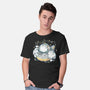 Cute Alien Cats Spaceship-Mens-Basic-Tee-xMorfina