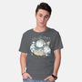 Cute Alien Cats Spaceship-Mens-Basic-Tee-xMorfina