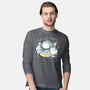Cute Alien Cats Spaceship-Mens-Long Sleeved-Tee-xMorfina