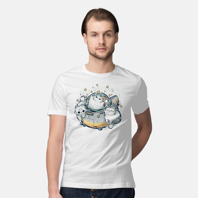 Cute Alien Cats Spaceship-Mens-Premium-Tee-xMorfina