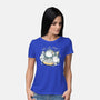 Cute Alien Cats Spaceship-Womens-Basic-Tee-xMorfina