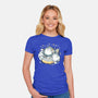 Cute Alien Cats Spaceship-Womens-Fitted-Tee-xMorfina