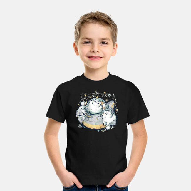 Cute Alien Cats Spaceship-Youth-Basic-Tee-xMorfina