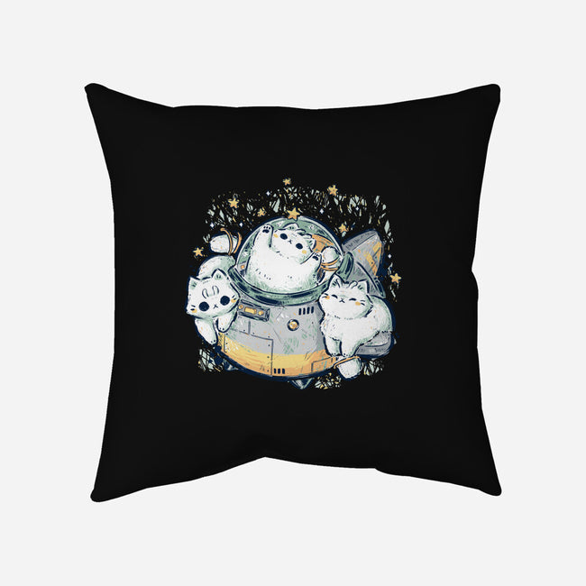 Cute Alien Cats Spaceship-None-Removable Cover w Insert-Throw Pillow-xMorfina