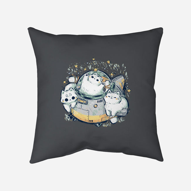 Cute Alien Cats Spaceship-None-Removable Cover w Insert-Throw Pillow-xMorfina