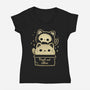 Creepy Kawaii Schrodingers Cat-Womens-V-Neck-Tee-xMorfina