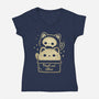 Creepy Kawaii Schrodingers Cat-Womens-V-Neck-Tee-xMorfina