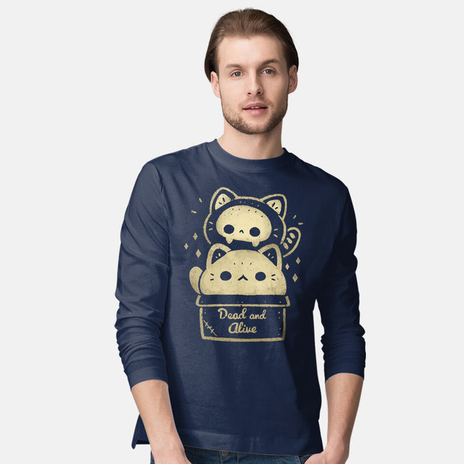 Creepy Kawaii Schrodingers Cat-Mens-Long Sleeved-Tee-xMorfina