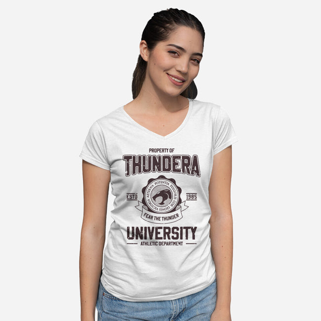 Thundera University-Womens-V-Neck-Tee-retrodivision