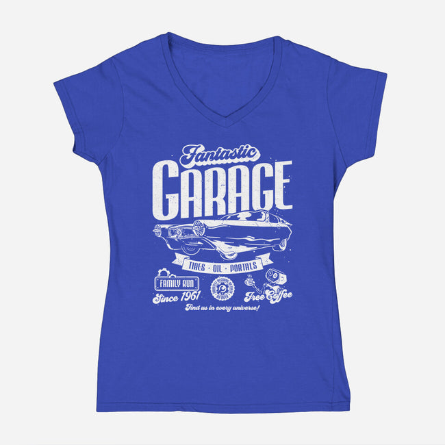Fantastic Garage-Womens-V-Neck-Tee-teesgeex