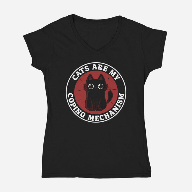 Coping Mechanism-Womens-V-Neck-Tee-piercek26