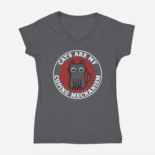 Coping Mechanism-Womens-V-Neck-Tee-piercek26
