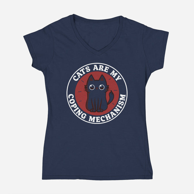 Coping Mechanism-Womens-V-Neck-Tee-piercek26