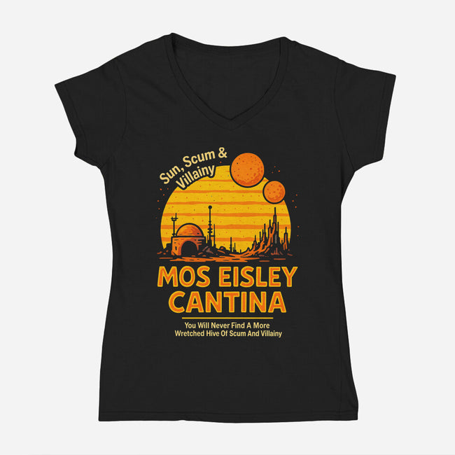 Mos Eisley Cantina-Womens-V-Neck-Tee-Immortalized