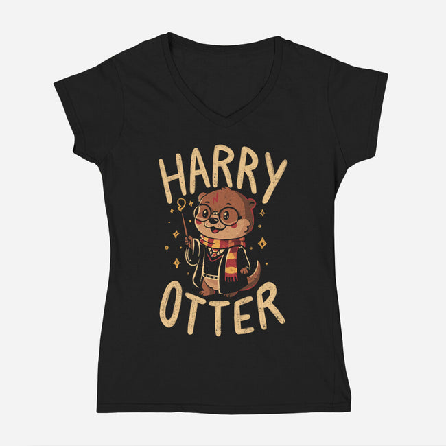 Harry Otter-Womens-V-Neck-Tee-Arigatees